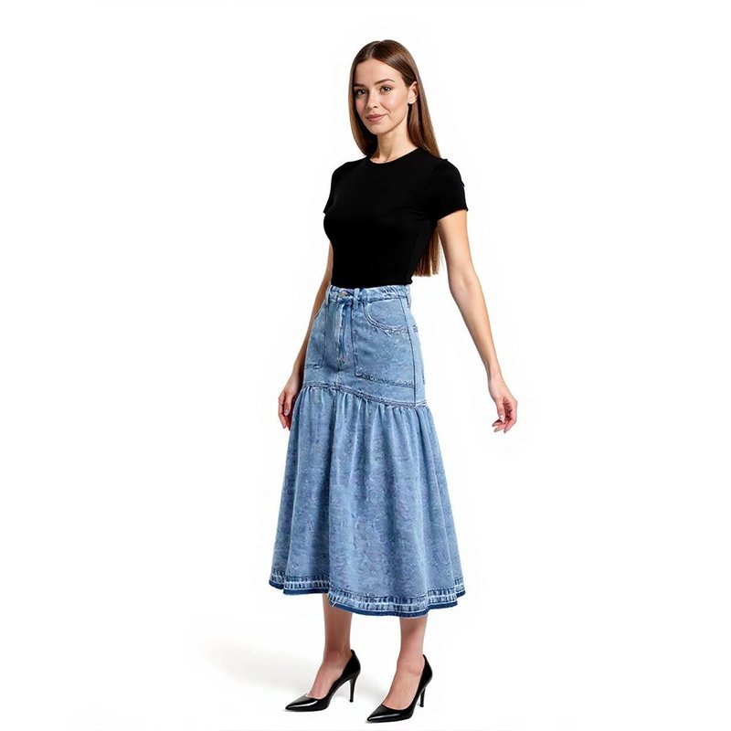 IMG_4336 Liana Tiered Denim Skirt - Image 1