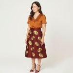 Noemi Burgundy Football Skirt - Image 3