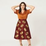Noemi Burgundy Football Skirt