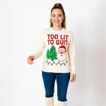 Too Lit To Quit Christmas Sweater