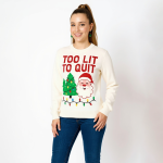 Too Lit To Quit Christmas Sweater - Image 3