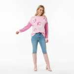 Pink Santa Sequin Sleeve Pullover - Image 5