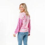 Pink Santa Sequin Sleeve Pullover - Image 9