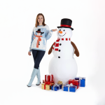 Blue Snowman Winter Pullover