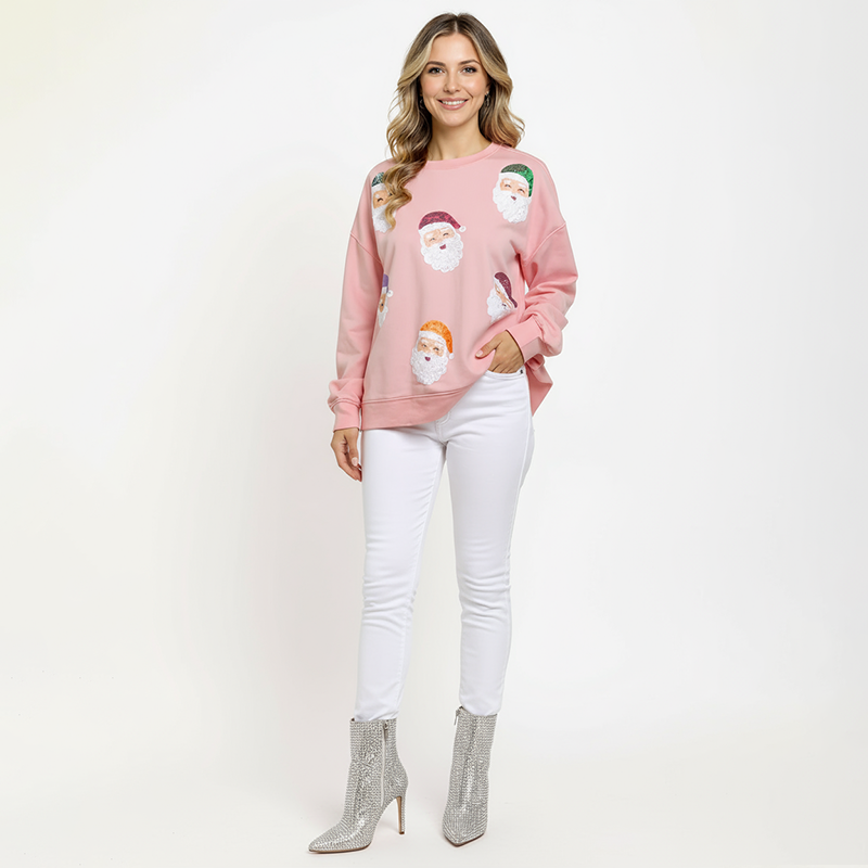PicjamDownload-2025-09-10T023834.593 Pink Santa Face Pullover - Image 1