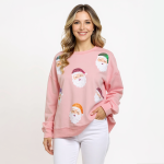 Pink Santa Face Pullover - Image 5
