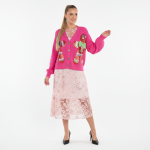 Pink Gingerbread Christmas Cardigan - Image 3