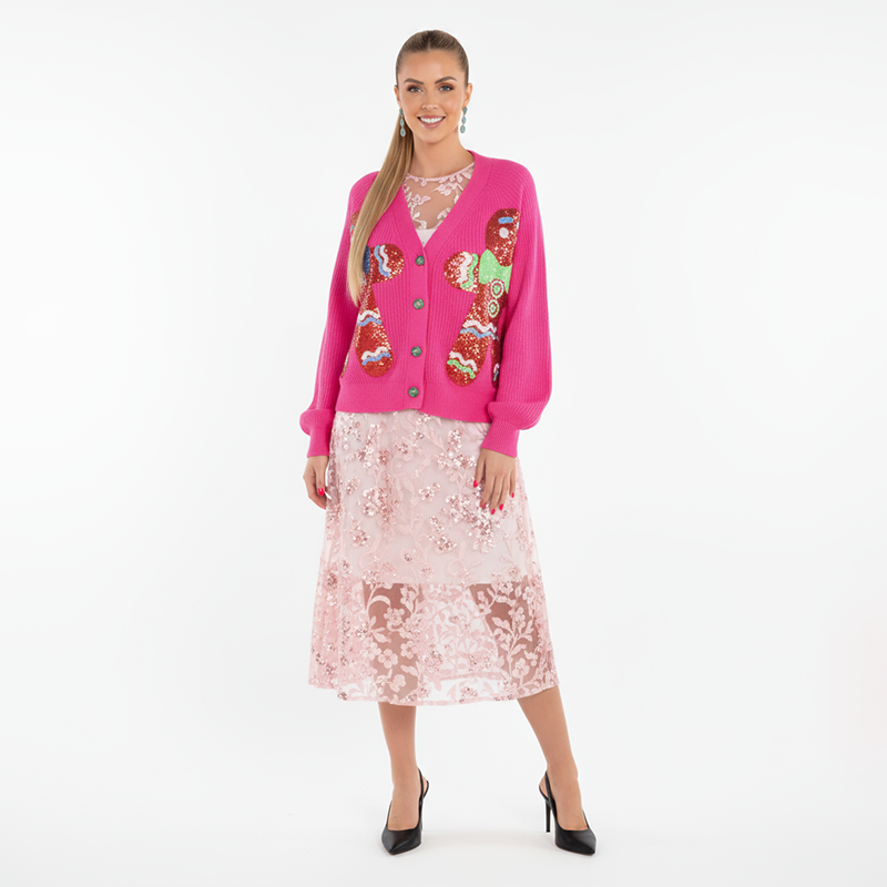 PicjamDownload-2025-09-10T212558.962 Pink Gingerbread Christmas Cardigan - Image 1
