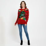 Red Christmas Tree Lights Sweater