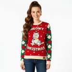 Grumpy Cat Meowy Christmas Sweater - Image 4