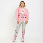 Pink Santa Butterfly Christmas Sweater - Image 5