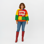 Color Block Merry & Bright Christmas Sweater - Image 3
