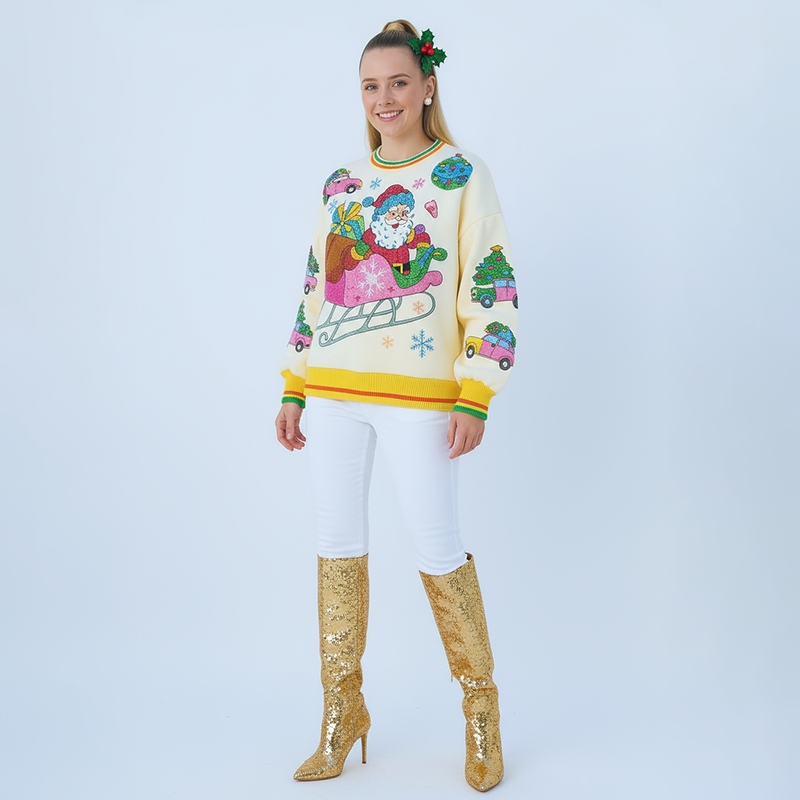 PicjamDownload-2025-09-13T004719.343 Santa Sleigh Ride Christmas Sweater - Image 1