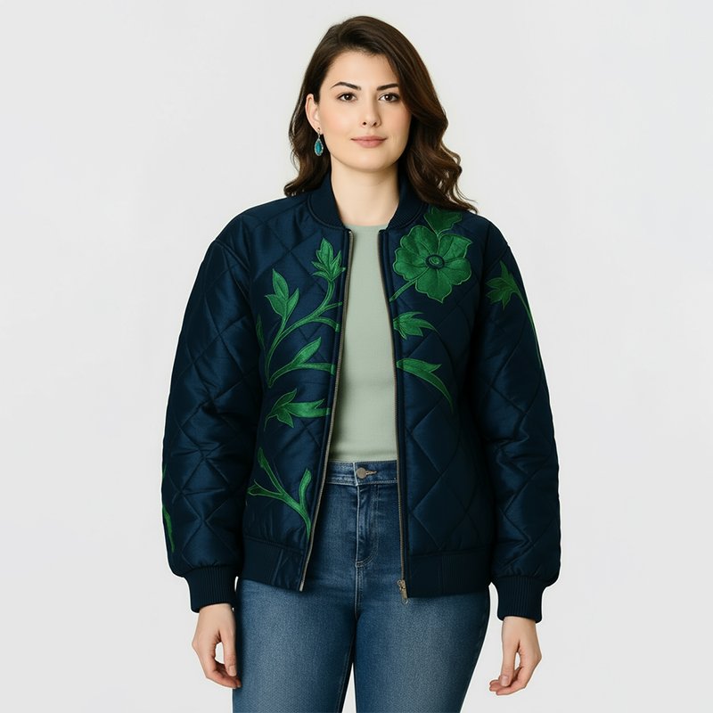 PicjamDownload-2025-09-13T232239.495 Floral Embroidered Bomber Jacket - Image 1