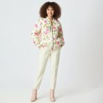 Pink Floral Quilted Bomber Jacket