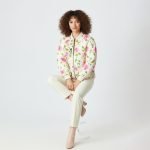 Pink Floral Quilted Bomber Jacket - Image 3