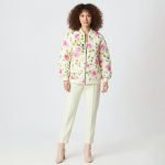 Pink Floral Quilted Bomber Jacket - Image 2