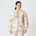 Pink Floral Quilted Bomber Jacket - Image 6