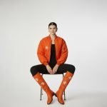 Orange Floral Quilted Bomber Jacket - Image 5