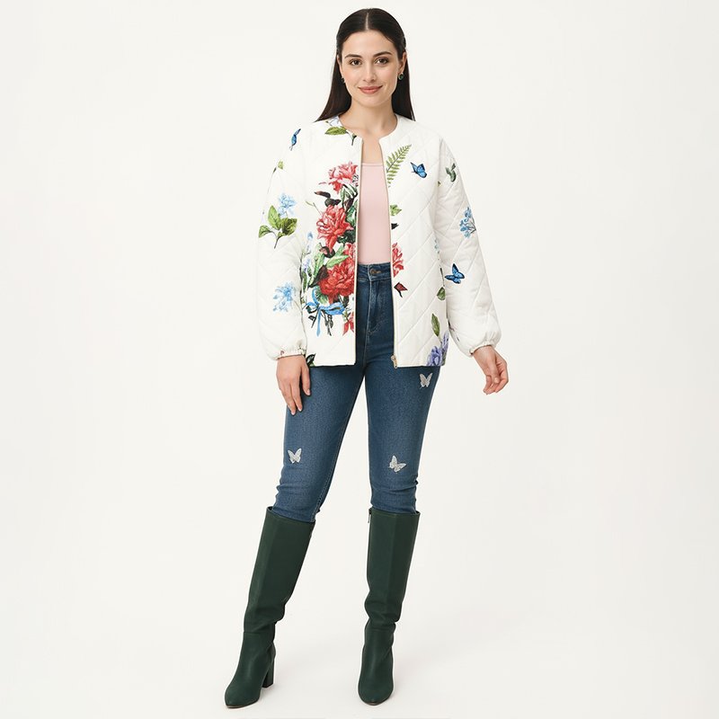 PicjamDownload-2025-09-14T004510.638 White Floral Butterfly Quilted Jacket - Image 1
