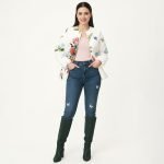 White Floral Butterfly Quilted Jacket - Image 4