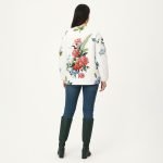 White Floral Butterfly Quilted Jacket - Image 6