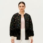 Floral Embroidered Bomber Jacket - Image 6