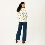 Bird Print Quilted Longline Jacket - Image 7