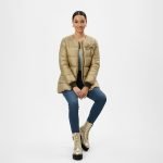 Metallic Gold Puffer Bomber Jacket - Image 2