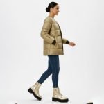 Metallic Gold Puffer Bomber Jacket - Image 6