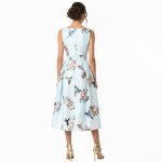 Sky Blue Floral Midi Dress - Image 7