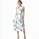Sky Blue Floral Midi Dress