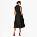 Elegant Black Wrap Midi Dress - Image 6