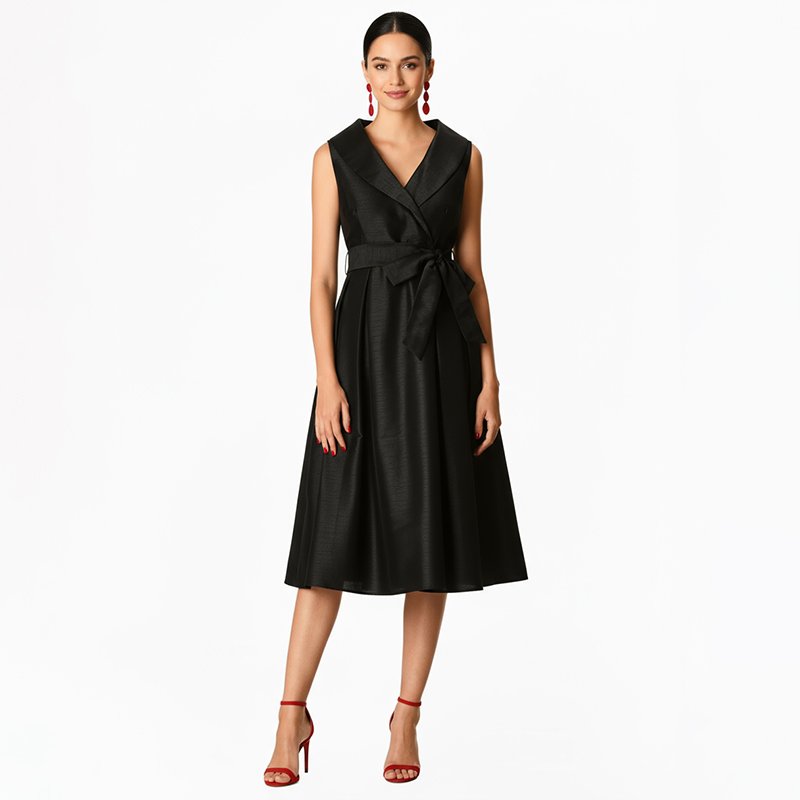 PicjamDownload-2025-09-15T230835.199 Elegant Black Wrap Midi Dress - Image 1
