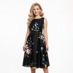 Black Floral Midi Dress