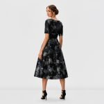 Lara Black Floral Midi Dress - Image 9