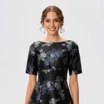 Lara Black Floral Midi Dress - Image 8