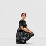 Lara Black Floral Midi Dress - Image 3