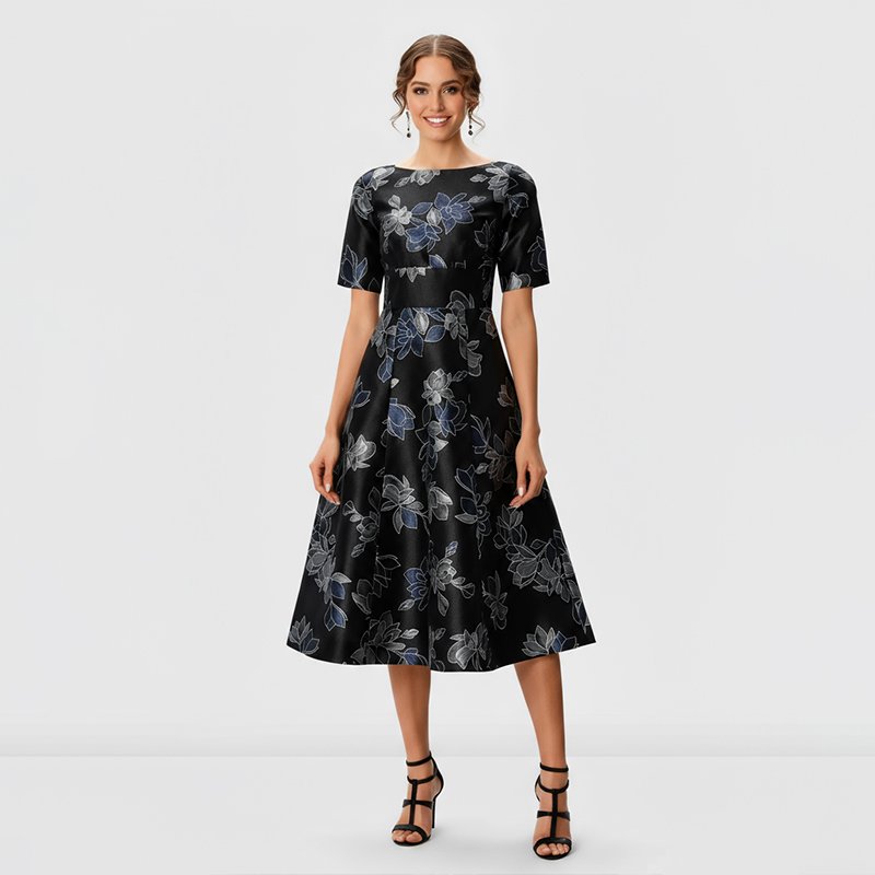 PicjamDownload-2025-09-15T233231.042 Lara Black Floral Midi Dress - Image 1