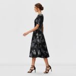 Lara Black Floral Midi Dress - Image 4