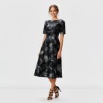 Lara Black Floral Midi Dress - Image 6