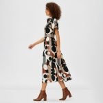 Geometric Print Belted Midi Dress - Image 5