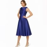 Royal Blue Satin Midi Dress - Image 2