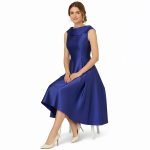 Royal Blue Satin Midi Dress - Image 3