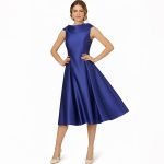 Royal Blue Satin Midi Dress - Image 5