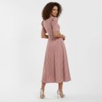Pink Lace Trim Midi Dress - Image 8