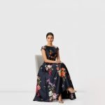 Black Floral Print Evening Maxi Dress - Image 3