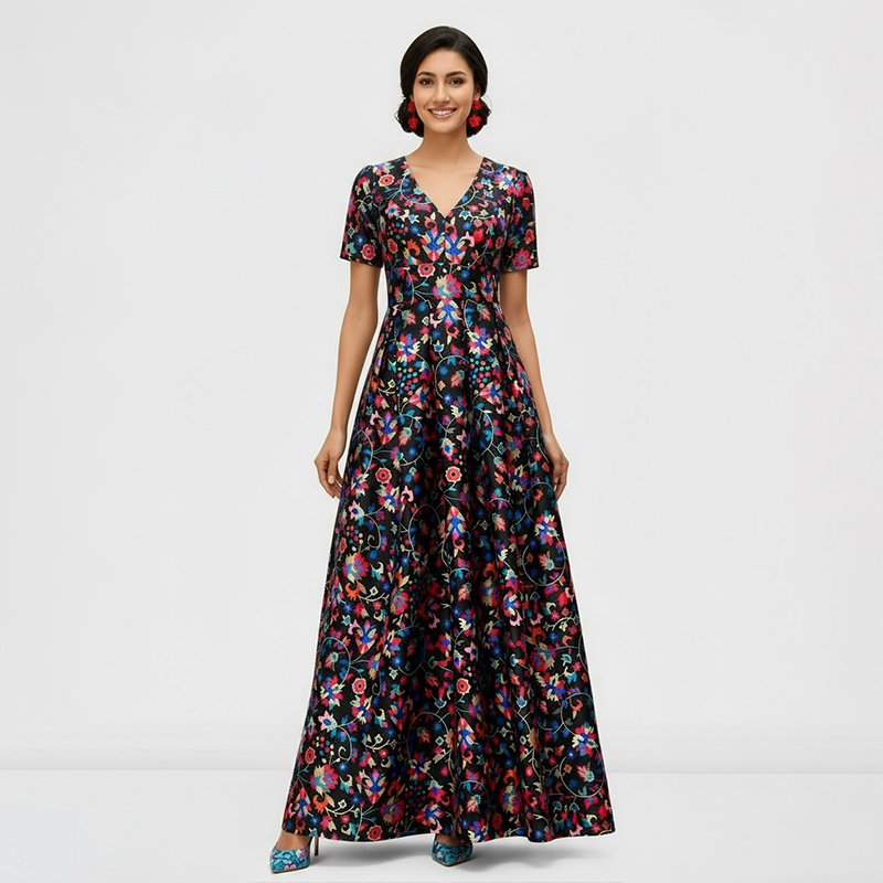 PicjamDownload-2025-09-19T002934.617 Black Multicolor Floral Maxi Dress - Image 1