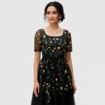 Floral Embroidered Tulle Maxi Dress - Image 6