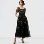 Floral Embroidered Tulle Maxi Dress - Image 2